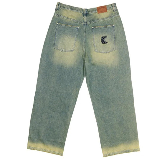 Karl Kani Ανδρικό παντελόνι OG Washed Wavy Seams Denim Baggy Pants